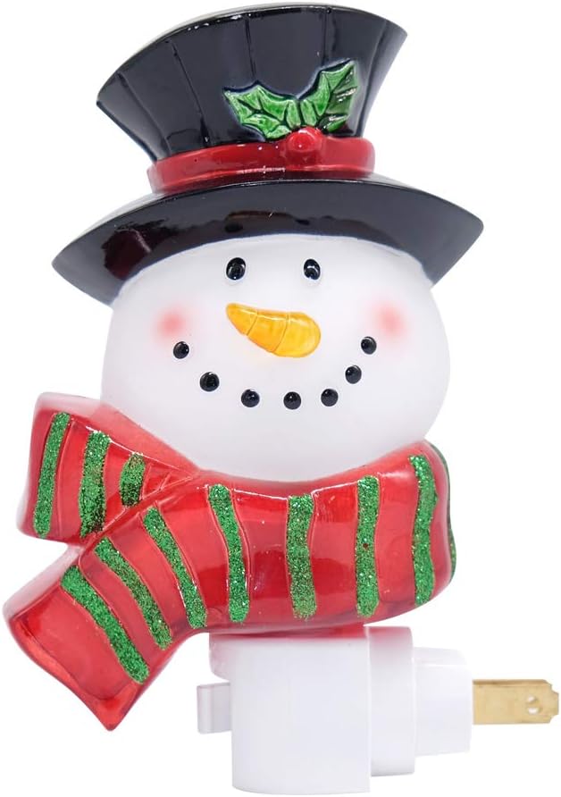 Snowman Christmas Night Light Plug-In – Swivel Plug & On/Off Switch for Kids