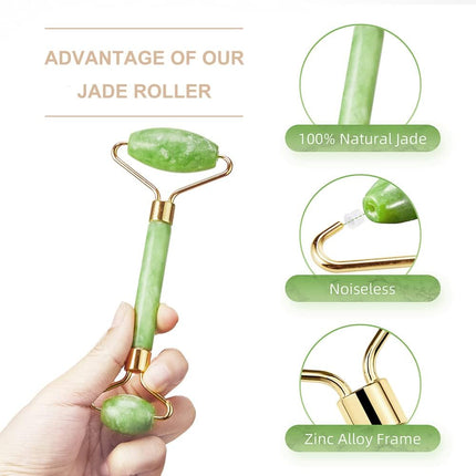 3-in-1 Jade Roller & Gua Sha Set – Face & Eye Cooling Massage Roller