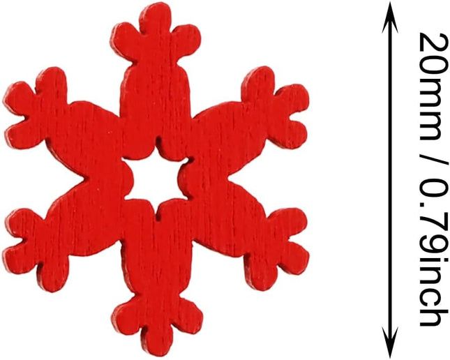 80PCS Snowflake Wooden Cutouts, Ornaments, Buttons & Tags for Xmas Tree Decorations
