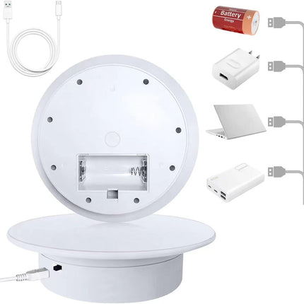 360° Electric Turntable Display – 7.87" Diameter Product Photography Stand