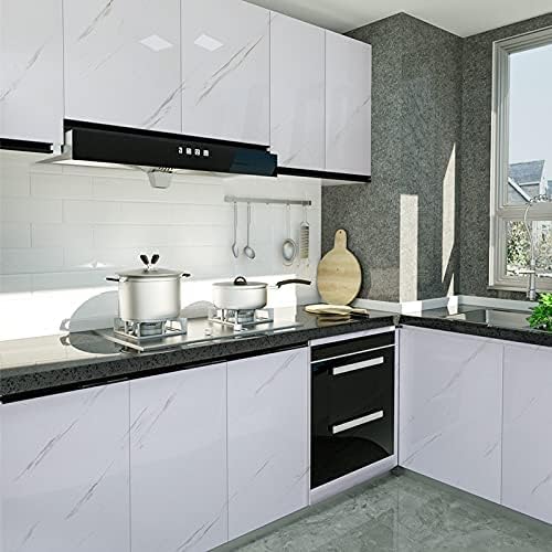 Glossy Marble Peel and Stick Wallpaper – Self-Adhesive, Waterproof for Kitchen