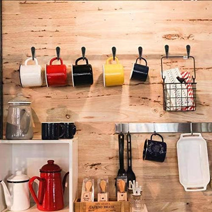 15-Pack Black Wall Hooks – Includes 30 Screws, Hanger for Coats, Hats, Bags