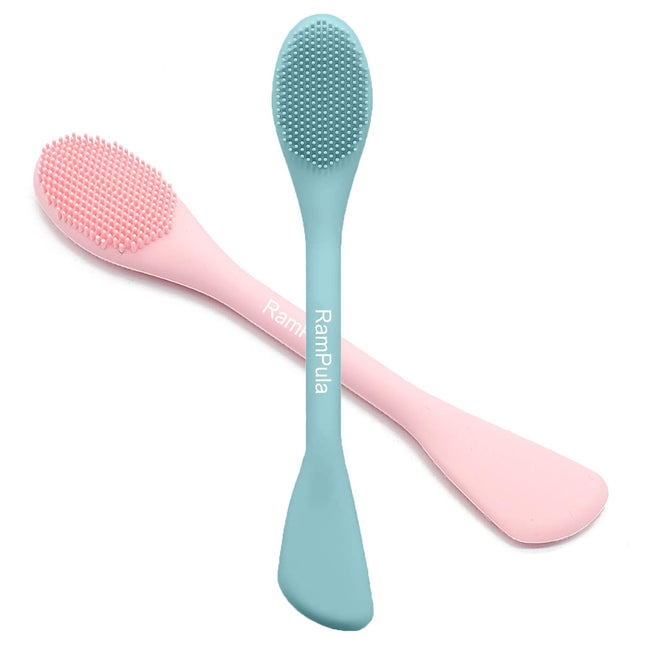 2 in 1 Face Scrubber Silicone Cleansing Brush Mask Applicator Blackhead Tool