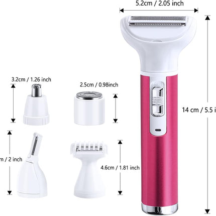 5-in-1 Electric Razor for Women – Painless Rechargeable Shaver for Body & Face