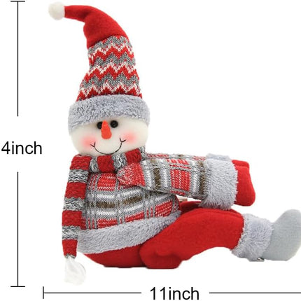 Christmas Snowman Tree Topper – Velcro Plush Hugger for Tree or Curtains