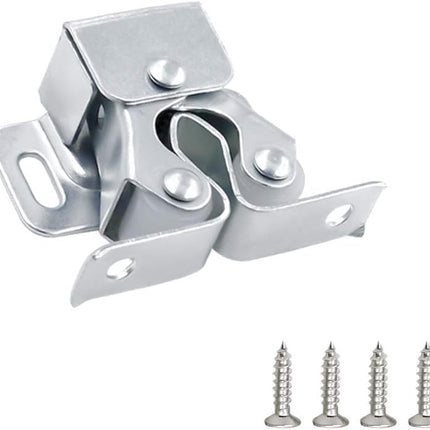10 Pack Double Roller Catch Cabinet Latches Silver Cupboard Door Hardware