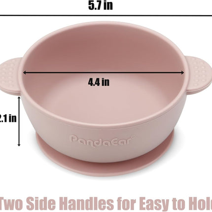 3-Pack Baby Bowls with Suction – BPA-Free Silicone, Stay-Put, Pink