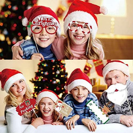 42-Piece Christmas Photo Booth Props Set – Fun Holiday Selfie Party Decorations