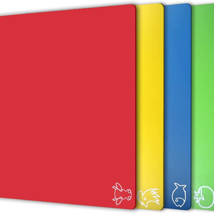 4 Pack Flexible Plastic Cutting Boards Non Slip BPA Free Dishwasher Safe