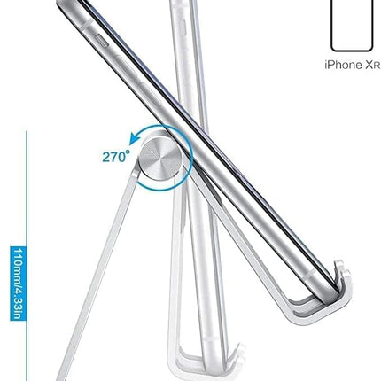 Adjustable Cell Phone Stand – OMOTON Aluminum with Anti-Slip Base & Charging Port