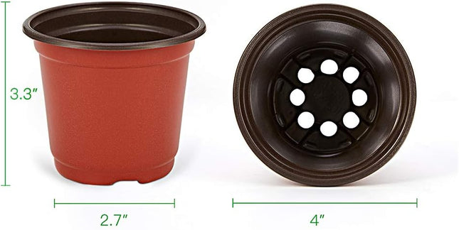 100-Pack 4" Plastic Plant Nursery Pots – Seedling Containers with Labels