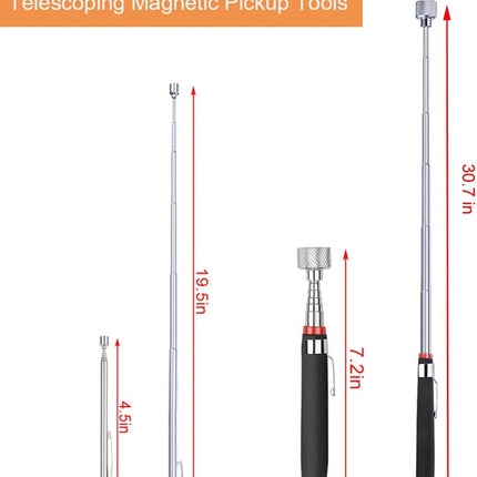 3 Pack Telescoping Magnet Pick-up Tool Set – Extendable & Bendable Magnetic Tools