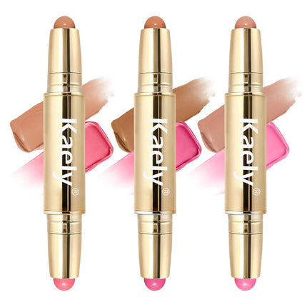 3Pcs Contour Blush Multiuse Sticks, Cream Bronzer Makeup Set, Vegan & Cruelty-Free