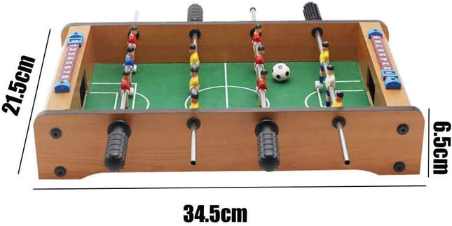Mini Foosball Table Soccer Game, Wooden Tabletop Football Set with Balls