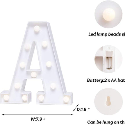 LED Marquee Letter "A" – Light Up Sign for Birthday, Wedding & Holiday Decoration