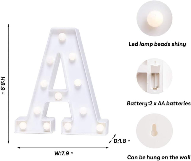 LED Marquee Letter "A" – Light Up Sign for Birthday, Wedding & Holiday Decoration