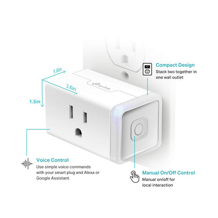 Smart WiFi Plug HS103P2 – Works with Alexa, Google Home, 2 Pack, White
