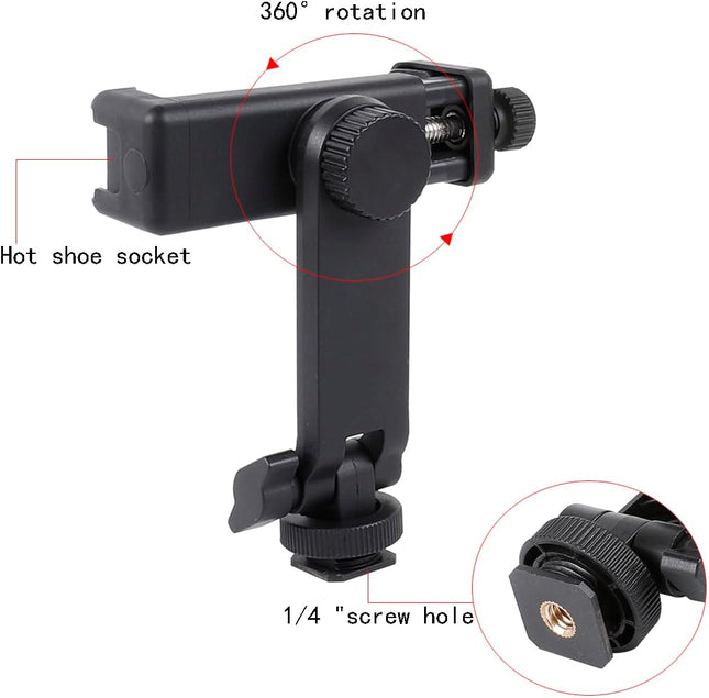 Universal Phone Tripod Mount Adapter 360° Rotation Holder for DSLR Camera