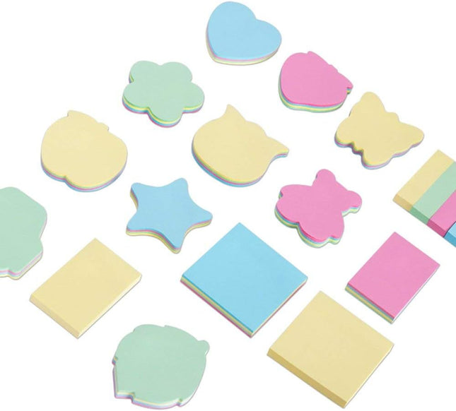 Flower Shape Sticky Notes – 100 Sheets/Pad, 10 Pads/Pack, Easy to Post for Office & School