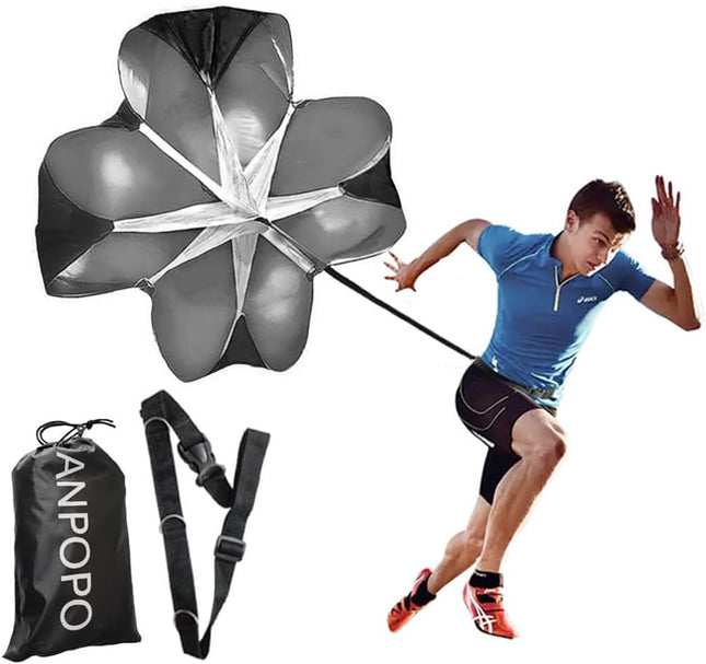 56-Inch Running Speed Training Parachute with Adjustable Belt and Carry Bag for Athletes