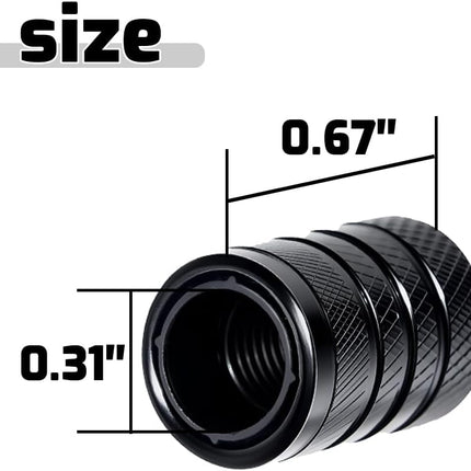 4-Piece Black Tire Valve Stem Caps – Aluminum, Corrosion-Resistant, Universal Fit