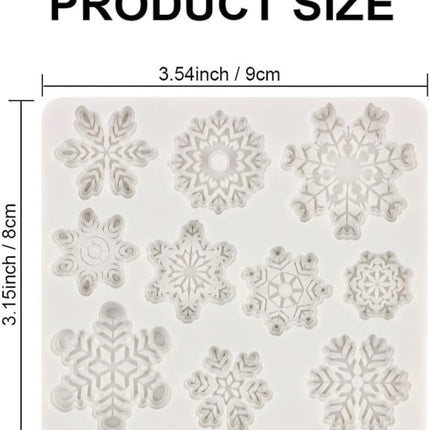 2PCS Snowflake Silicone Fondant Molds – Christmas Baking & Cake Decor