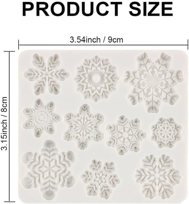 2PCS Snowflake Silicone Fondant Molds – Christmas Baking & Cake Decor