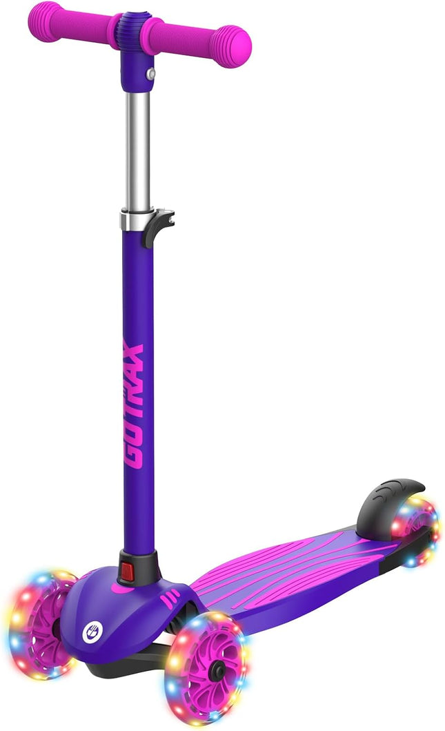 Kids 3 Wheel Kick Scooter LED Light Wheels Adjustable Handlebar Ages 2-8