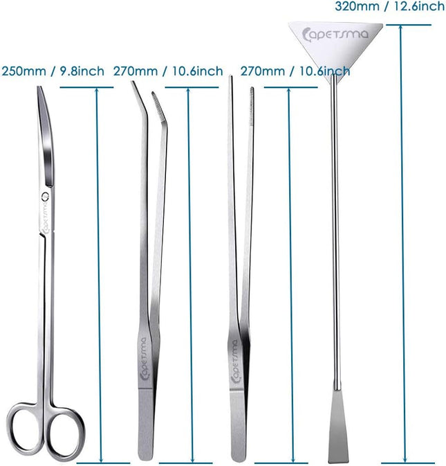 Aquascape Plant Tools Set – Stainless Steel Tweezers, Scissors & Spatula for Aquariums