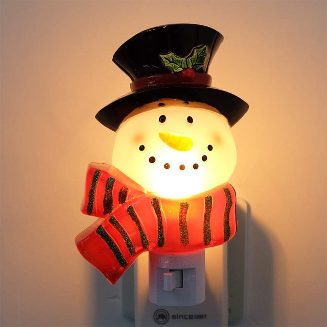 Snowman Christmas Night Light Plug-In – Swivel Plug & On/Off Switch for Kids