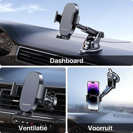 3. Miracase 3-in-1 Cell Phone Holder for Car, Secure Dash/Vent/Windshield Mount