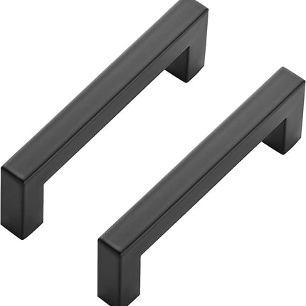 Matte Black 3-Piece Cabinet Pull Set, 4-Inch Square Kitchen Drawer Handles