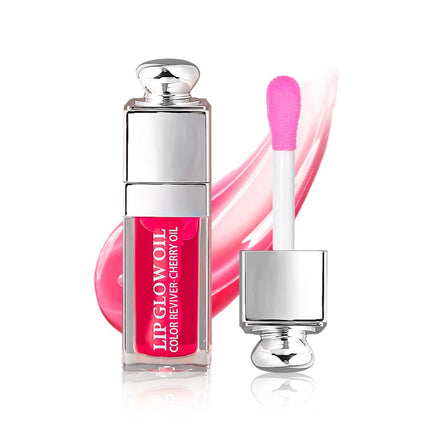 Tinted Lip Glow Oil 0.2oz – Nourishing, Long-Lasting Hydration, Raspberry