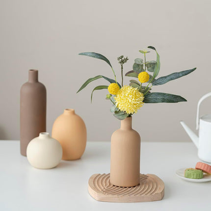 Modern Ceramic Vase Set 4Pcs, Neutral Decorative Vases for Shelf & Home Decor