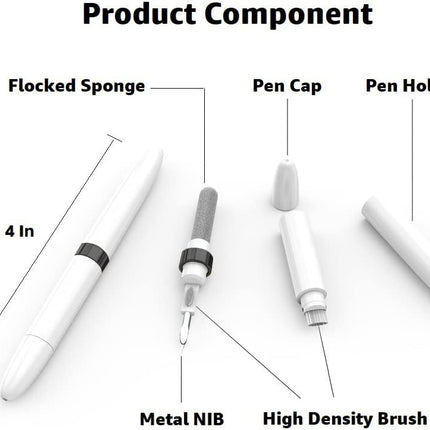 4-in-1 Earbud Cleaning Pen – Dual Brush Tool for AirPods & Wireless Headsets