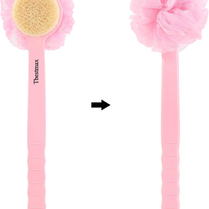 Long Handle Loofah Back Scrubber, Soft Mesh Shower Body Brush for Exfoliating & Massage