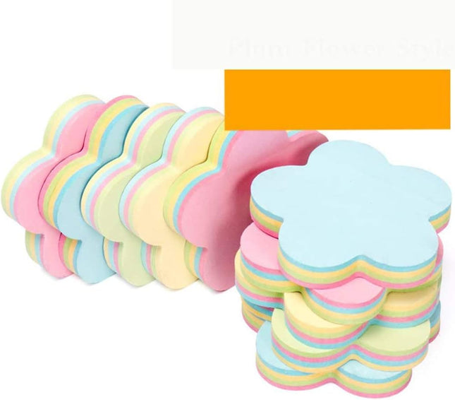 Flower Shape Sticky Notes – 100 Sheets/Pad, 10 Pads/Pack, Easy to Post for Office & School