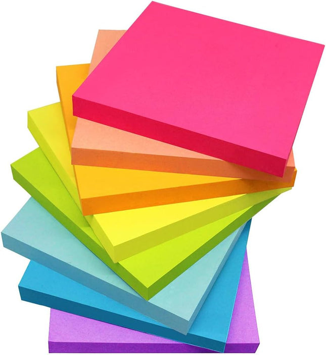 Sticky Notes 3x3 Inches Bright Colors Self Stick Pads 82 Sheets for Office Use