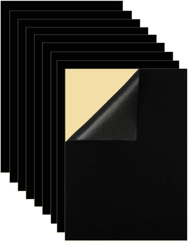 10 Pcs Self-Adhesive Felt Sheets A4, Black Peel and Stick Fabric Crafts and Drawer Liners