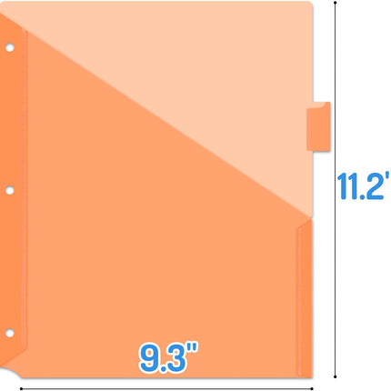 8-Tab Dividers with Pockets – 1 Set for 3-Ring Binders, Multicolor