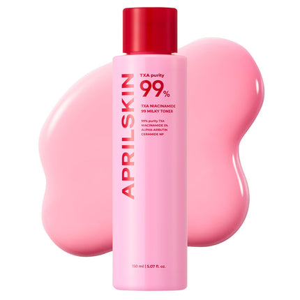 TXA Niacinamide Pink Milky Toner 5.07oz, Brightening Cream Toner for Deep Hydration