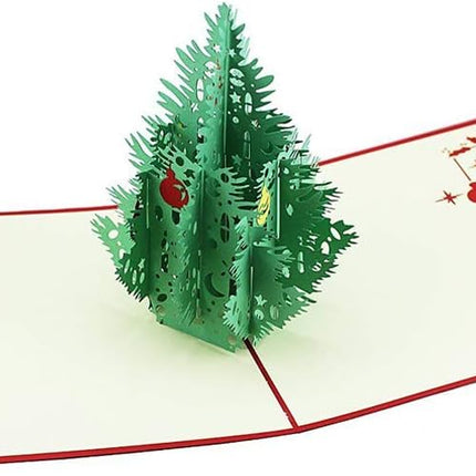Christmas Pop-Up Card 3D Tree – Laser Cut Greeting Card with Envelope, Pack of 1