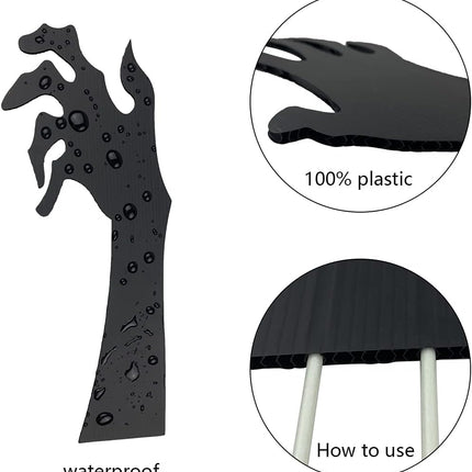 5-Pack Halloween Black Hand Yard Signs with Stakes, Scary Outdoor Lawn Decor