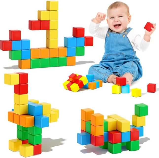 Magnetic Cubes for Toddlers – Sensory & Educational Building Blocks 3-5+