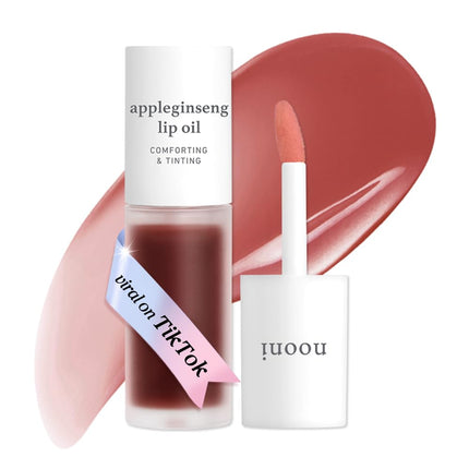 Korean Appleginseng Lip Oil, Tinted Plumping Lip Gloss, Hydrating 24HR Glossy Finish