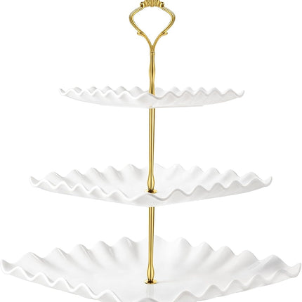 3 Tier Dessert Cupcake Stand White Plastic Serving Tray Tea Party Wedding