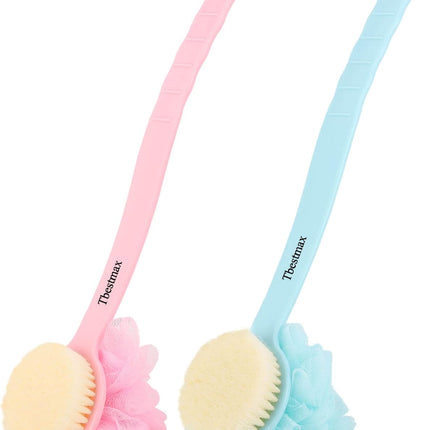 Long Handle Loofah Back Scrubber, Soft Mesh Shower Body Brush for Exfoliating & Massage