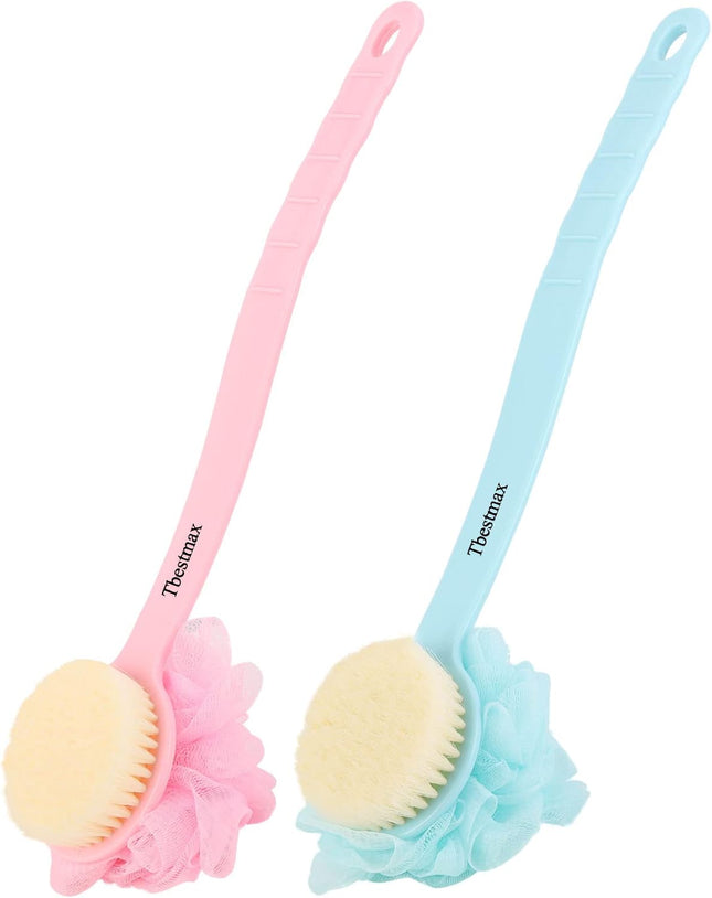Long Handle Loofah Back Scrubber, Soft Mesh Shower Body Brush for Exfoliating & Massage