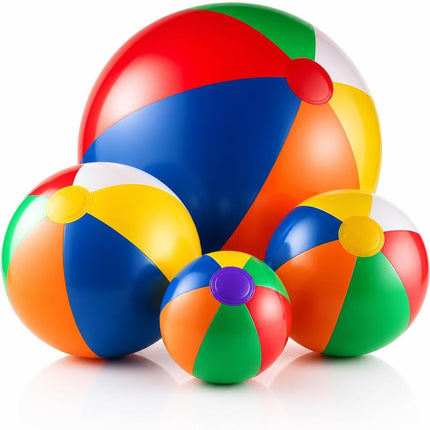 4PCS Rainbow Beach Balls Inflatable Pool Beach Toys for Summer Outdoor Fun