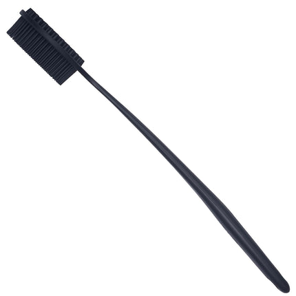 Black Shower Back Scrubber Long Handle Silicone Bath Body Brush Exfoliator